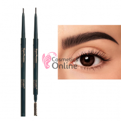 Creion de sprancene retractabil cu periuta Super Precision Ultra Fine USHAS  NO:01 Negru intens